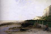 unknow artist Kritklippor in Normandie oil